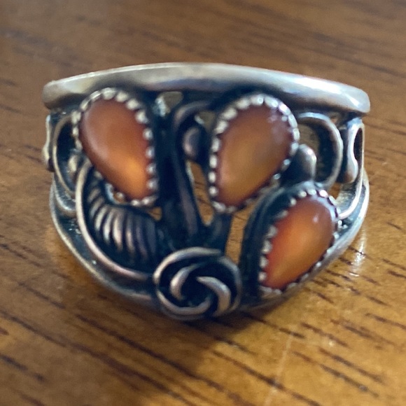 Carnelian Sterling Silver Ring size 7 - Picture 3 of 7